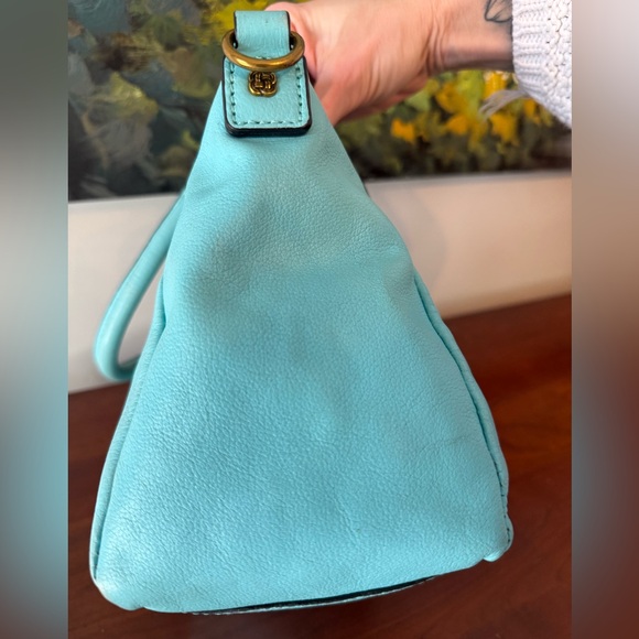 Elliott Lucca Medium Faro Turquoise Leather Satchel Crossbody | Beach Ready ☀️🏝️ - Picture 6 of 17